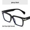 2024 Xiaohongshu Color-Block Anti-Blue Light Square Eyeglasses with Transparent Blue Frame