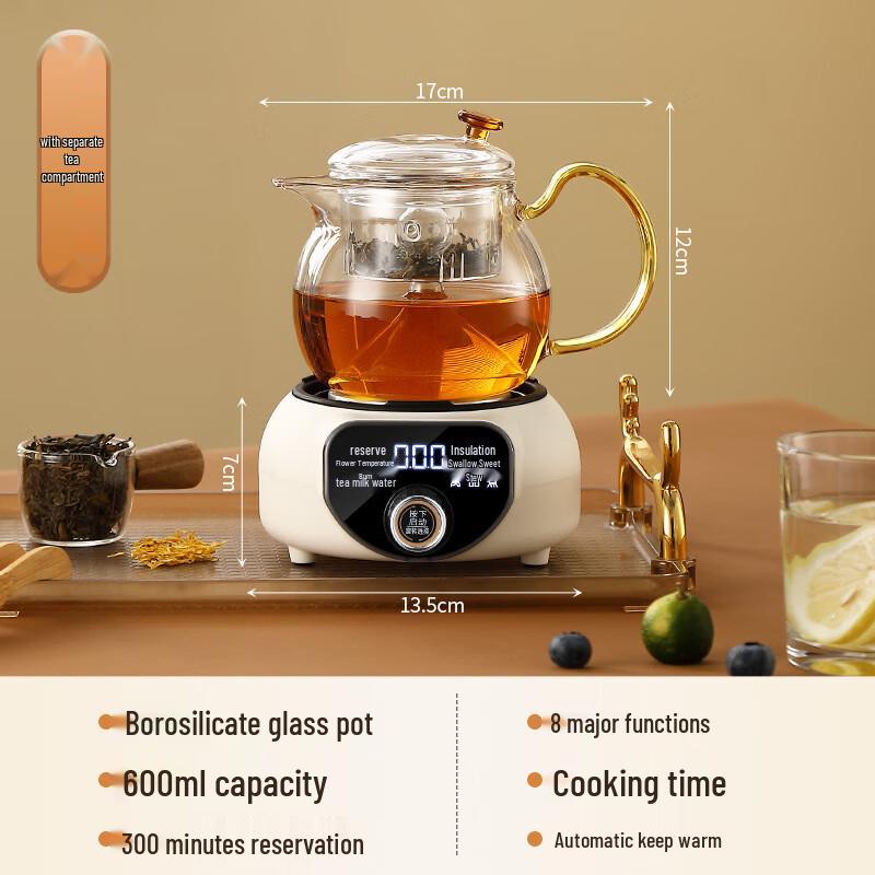 0.6L Multi-function Glass Health Pot