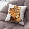 Autumn Fall Cute Cat Leaf Throw Pillow Covers Pattern Cushion Cover Suitable For Sofa Bedroom Car Pillow Cover