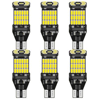 Hochleistungs-T15 W16W 921 LED-Lampen - 6 Stück 45SMD 4014 1200LM Weiß Rückfahrlichter für Autos & Motorräder