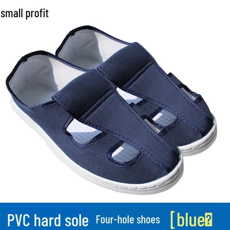 Lightweight Anti-Static PVC Work Shoes for Men & Women - Dust-Free, Hard Sole, Four-Hole Design
