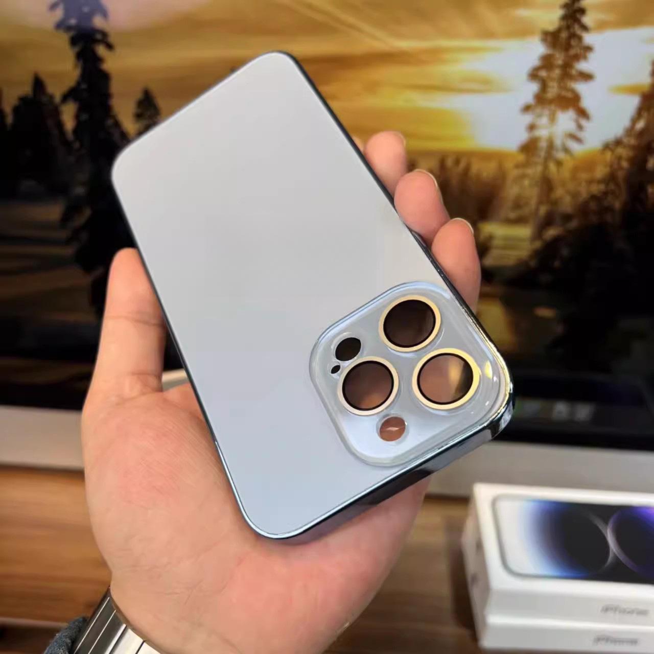 

Подходит для iPhone 16pro, высококачественный чехол для мобильного телефона Apple 15, гальванизированная рамка, оригинальная машина 14, простой защитный чехол I13 iPhone11 серый