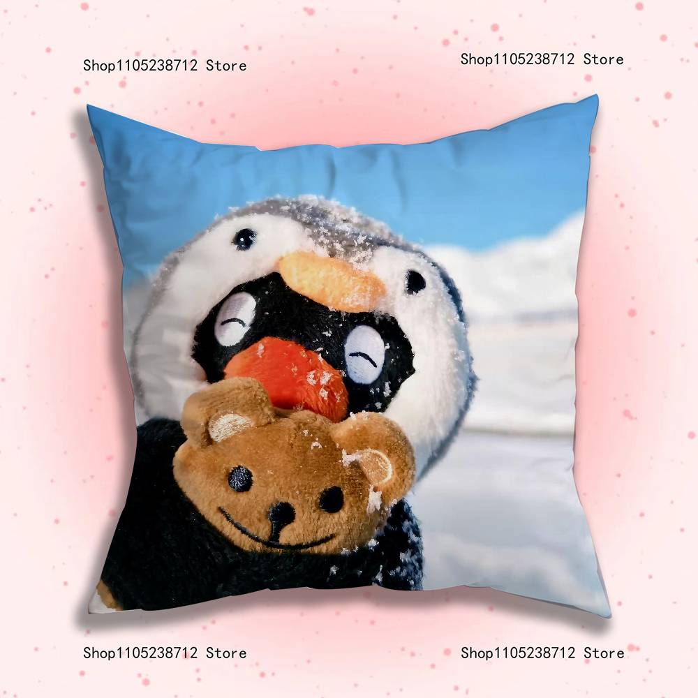 Vtipný povlak na polštář Tučňák P-Pingu pro dekoraci pohovky, auta, kanceláře, pokoje, potisk, potah na polštář, dekorace a ochrana