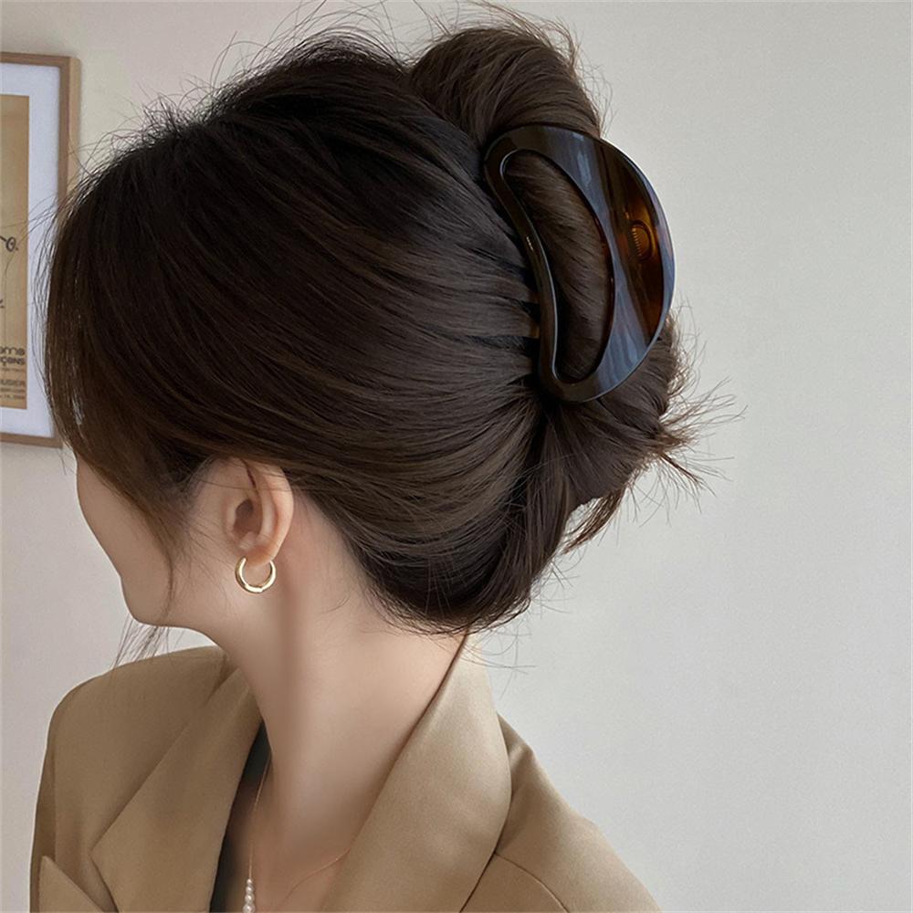 1pc Hollowed-out Arc-shaped Female Shark Clip, Simple Hair Clip At The Back Of The Head, Coiled Hair Claws