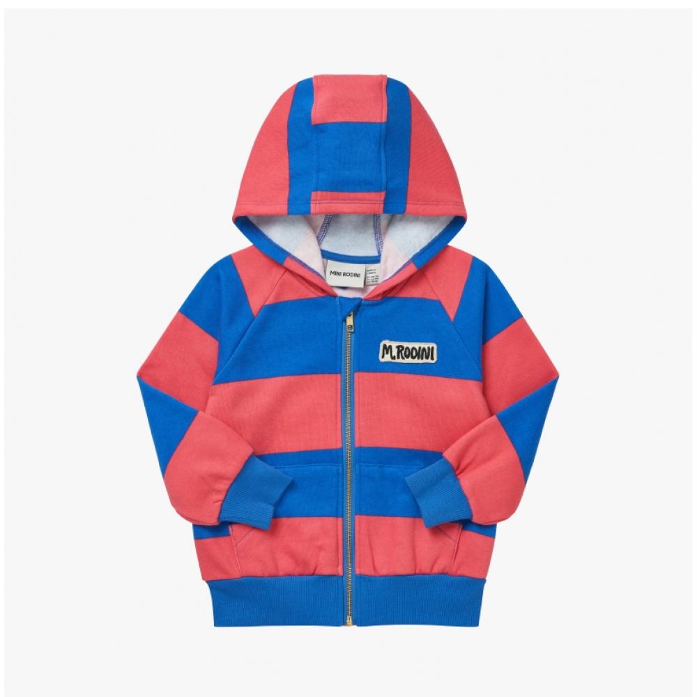 Mini Rodini 2372018528  Stripe Zip Hoodie  Stripe Kids Hoodie Zip Up