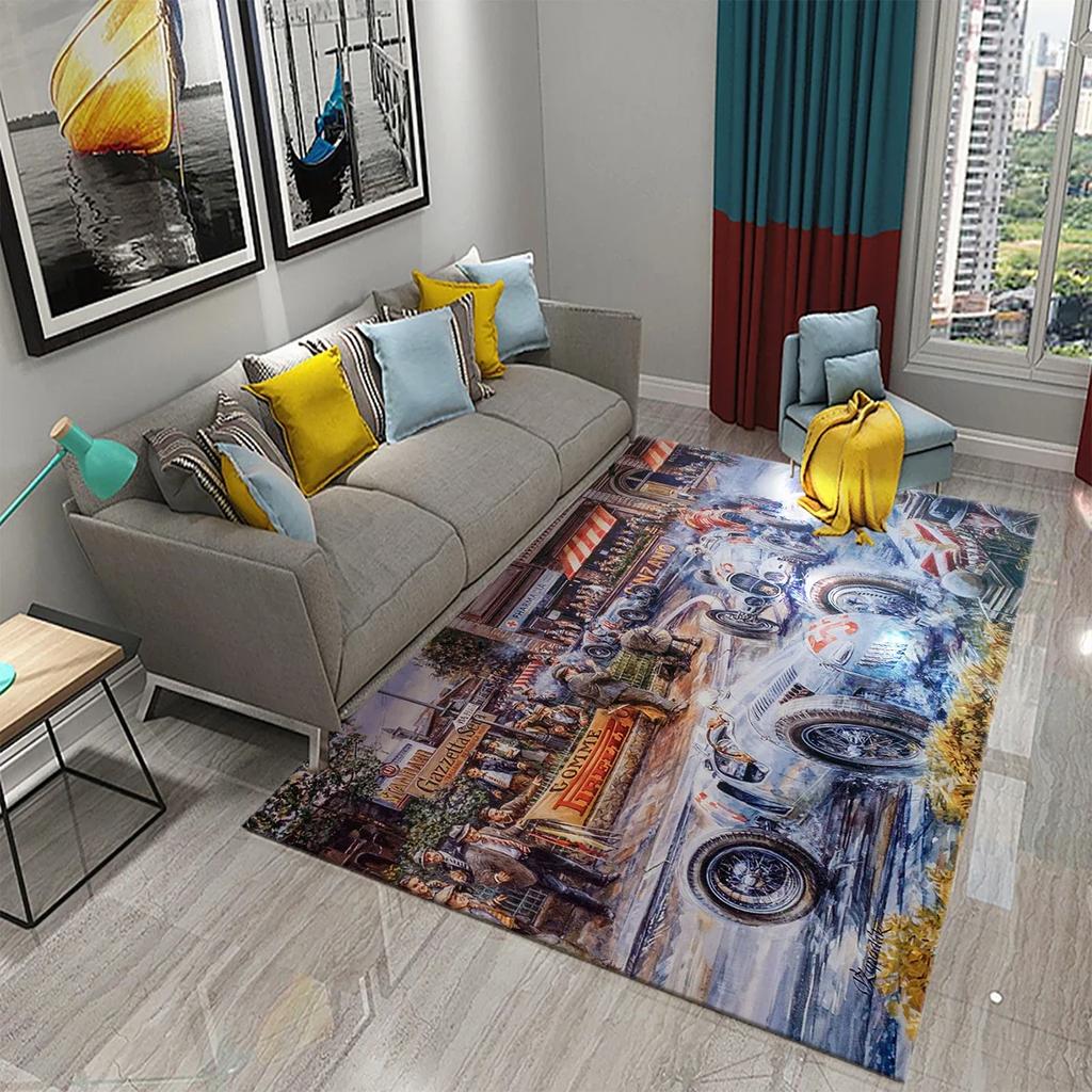 Classic Retro Poster Carpet for Living Room Bedroom Mat Home Decor Childrens Room Floor Rug Bathroom Mat Doormat Entrance Carpet