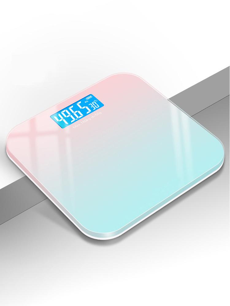 Digital Body Weight Scale, Gradient Color Rechargeable & Battery-Powered, Home Adult Digital Weight Scale with High Sensitivity,