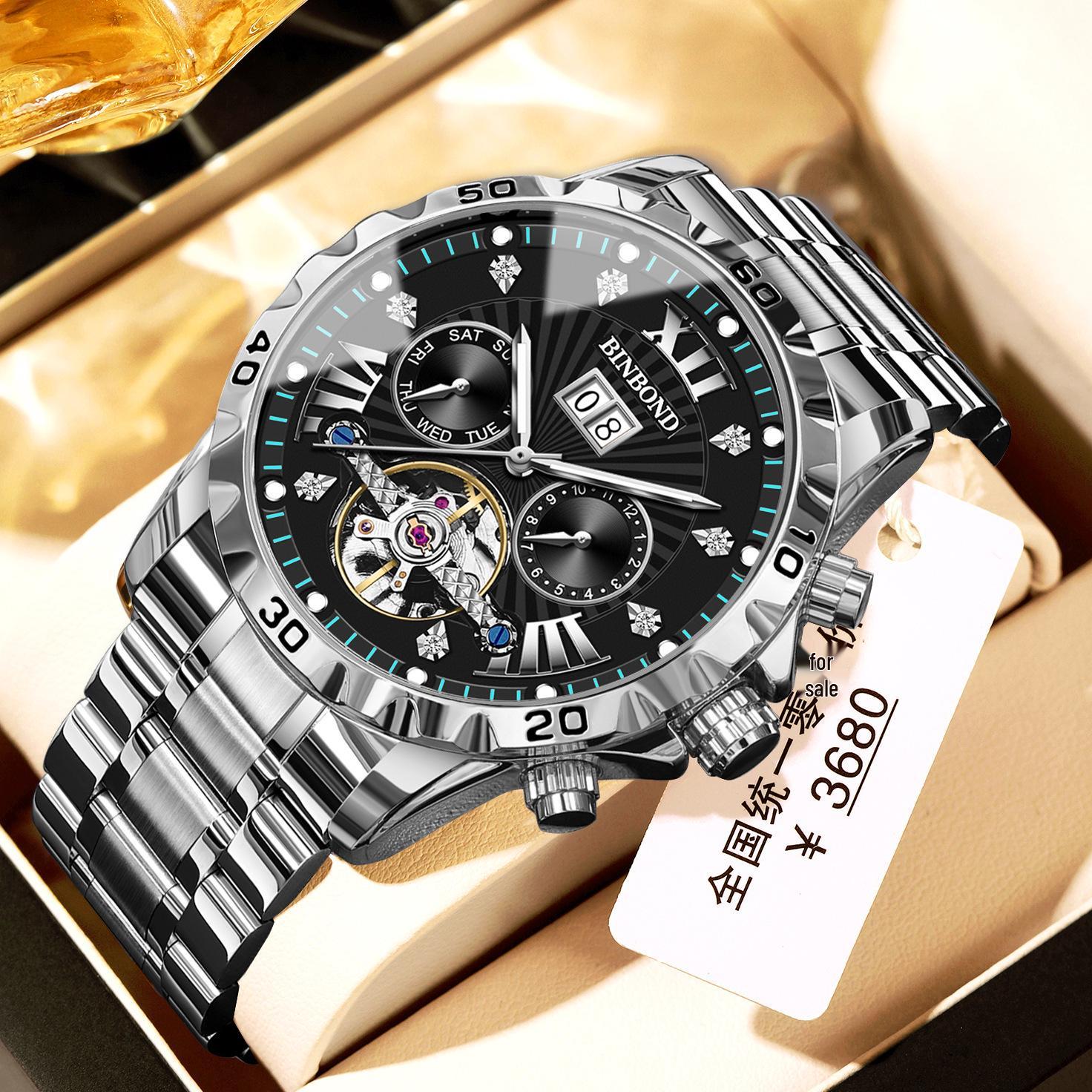 Luxury Men s Waterproof Automatic Skeleton Mechanical Watch