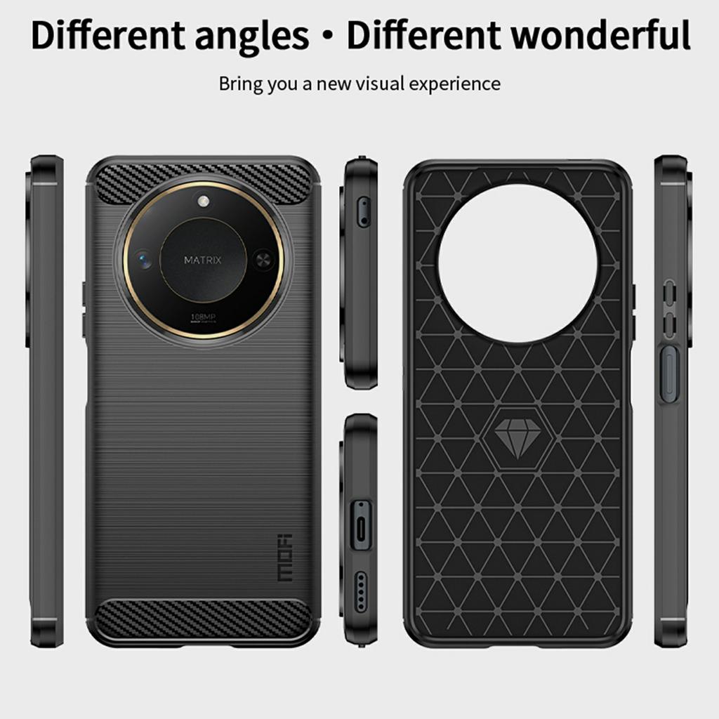 MOFI JK TPU Series-1 For Honor X60 5G Case Carbon Fiber Texture TPU Soft Phone Cover