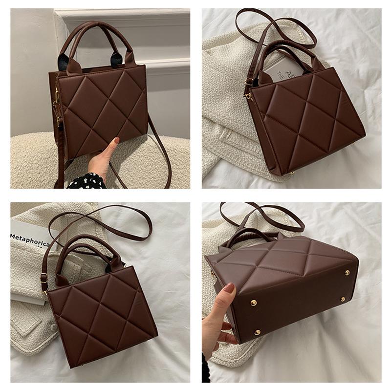 New Spring Women Shoulder Bag Trendy Plaid PU Leather Crossbody Bags Fashion Ladies Handbags Brand Designer Top Handle Bag
