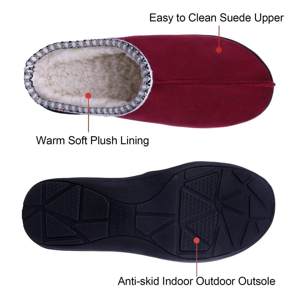 fashion Comwarm Fur Cotton Slippers For Men Women Winter Plush Mules House Slippers Rubber Sole Non-slip Slides Cozy Fleece Warm Shoes