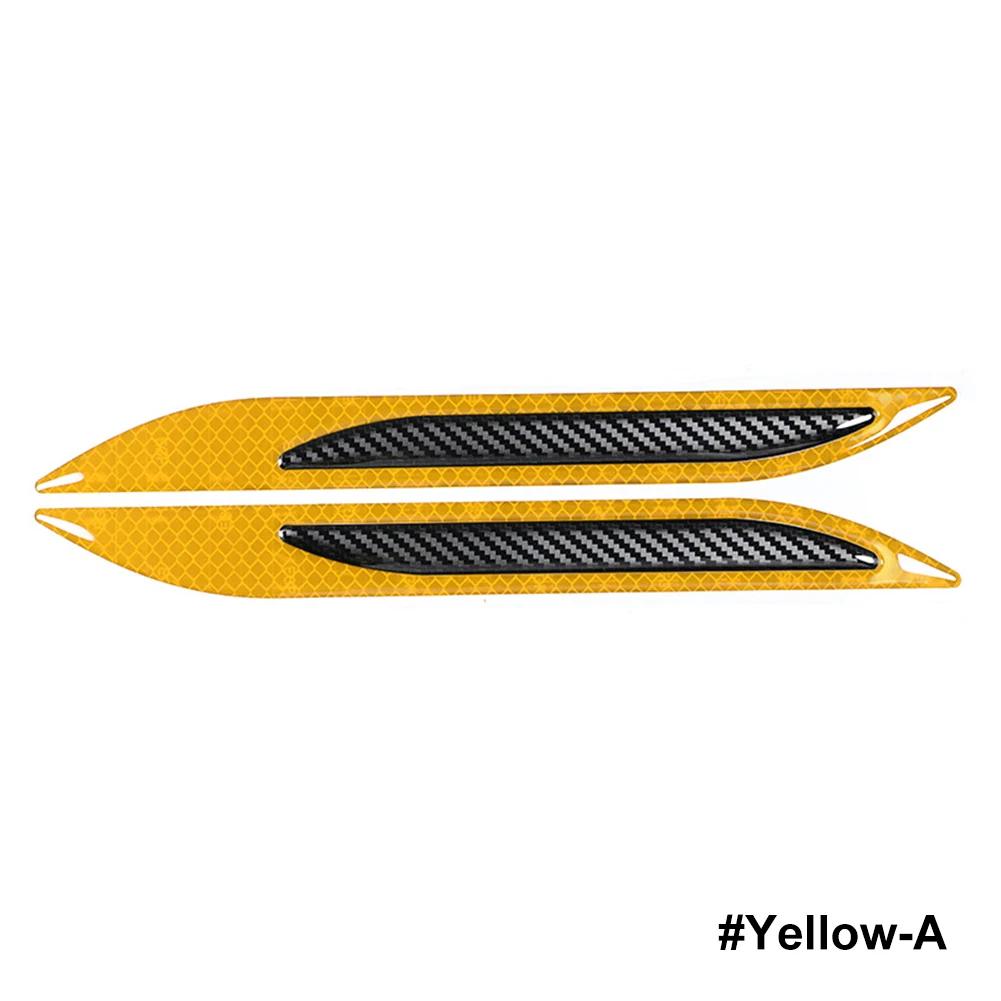 2 szt. Uniwersalne naklejki samochodowe z włókna węglowego na zderzak, odblaskowe paski, ciężarówka, motocykl, naklejki ostrzegawcze anty-zarysowania