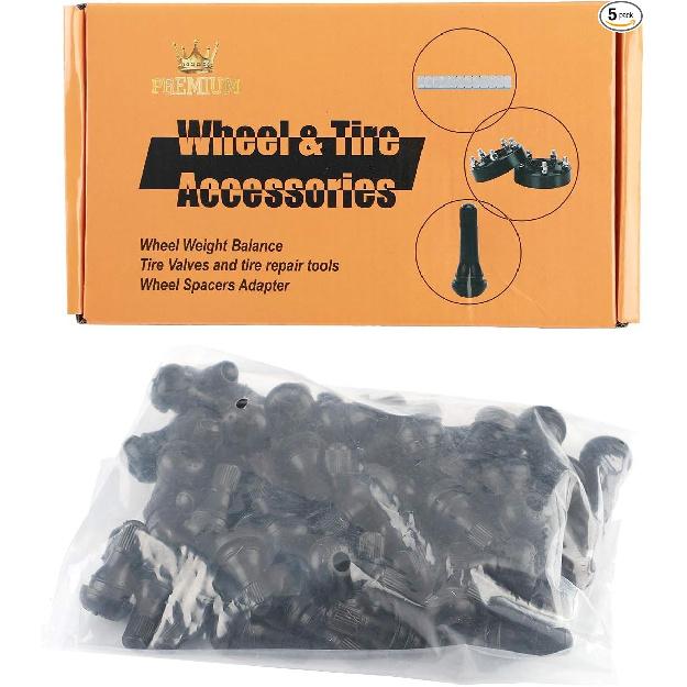 50 Pcs Black in Standard Length Stem Snap Rubber Valve Stems, tire Valve stem fo