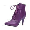 Autumn and Winter Retro Fashion Pointed High Heel Short Boots with Hollow Burnout Craft Women's Shoes