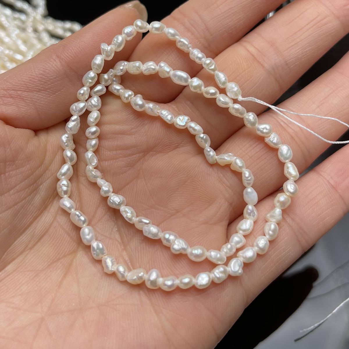 

1String, White Natural Freshwater Pearls, Handmade Irregular Pearl Beads for DIY Necklace, Jewelry Making Crafts, Length 36 Cm 1String/3-4mm-36cm белый