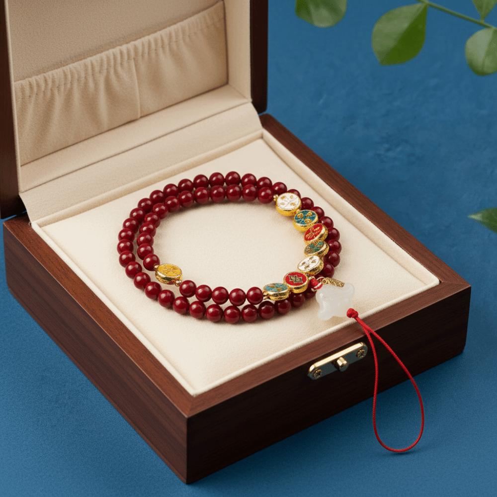 High-end Red Rope Mobile Phone Chain Handmade Woven This Life Year Pendant  Fashion Accessories