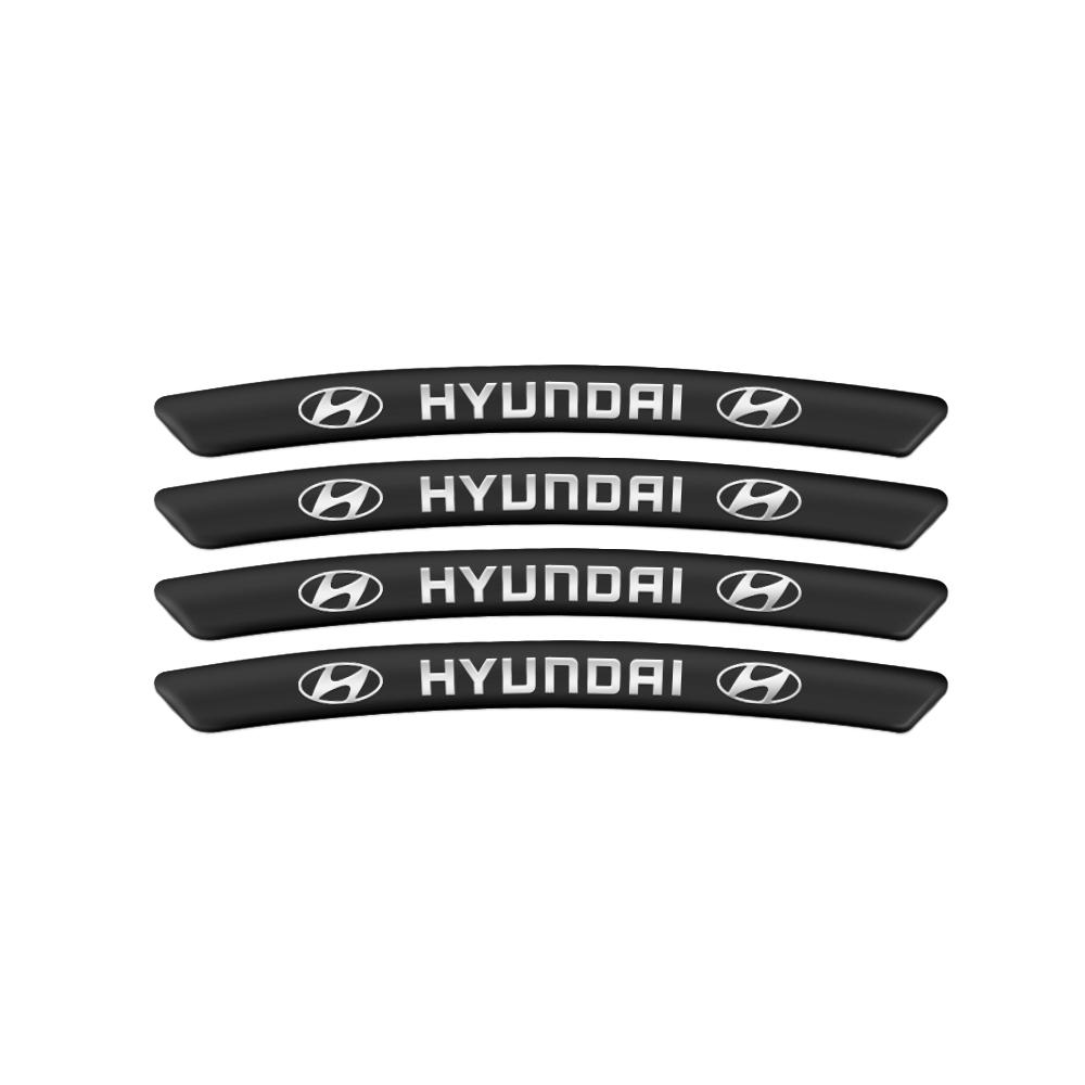 4pcs Aluminum Car Wheel Hub Decal Auto Tire Rim Strip Decor Sticker For HYUNDAI i20 i30 Tucson i10 ix35 i40 GDI Veloster Genesis lj2