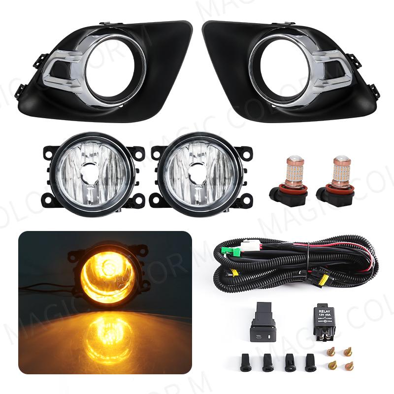 Für Mitsubishi ASX 2011 2012 2013 LED Nebelscheinwerfer Lampe Scheinwerfer Halogen Abdeckung Haube Rahmen Lünette Wasserdicht Auto Zubehör 12V