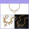 Cross Pendant Multilayer Necklace With Geometric Metal Chain For Womens Fashion Accessory
