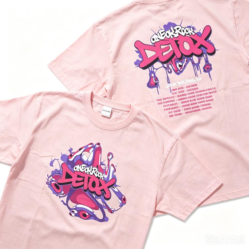 2026 ONE OK ROCK DETOX Live Venue Print Tshirt Drip Cartoon Loose Cotton Popular Fashion Unisex Multi Color Streetwear Tops