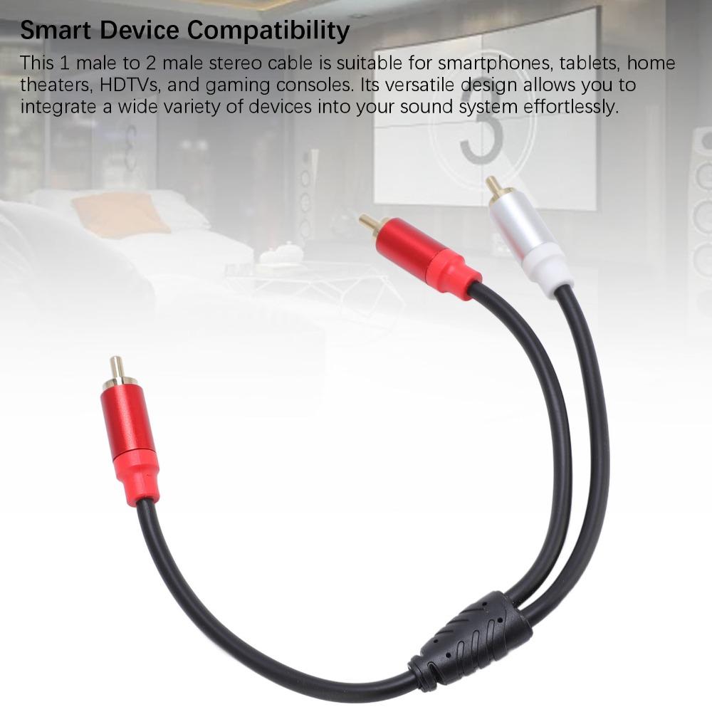 2 Stück 1 Stecker RCA auf 2 Stecker RCA RCA Y Splitterkabel Subwoofer Splitterkabel für Verstärker Lautsprecher