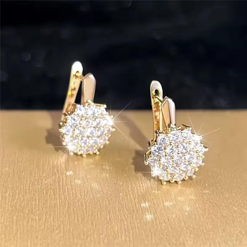 Orecchini a Clip di Moda Francesi Raffinati a Fiore Orecchini Geometrici Personalizzati da Donna