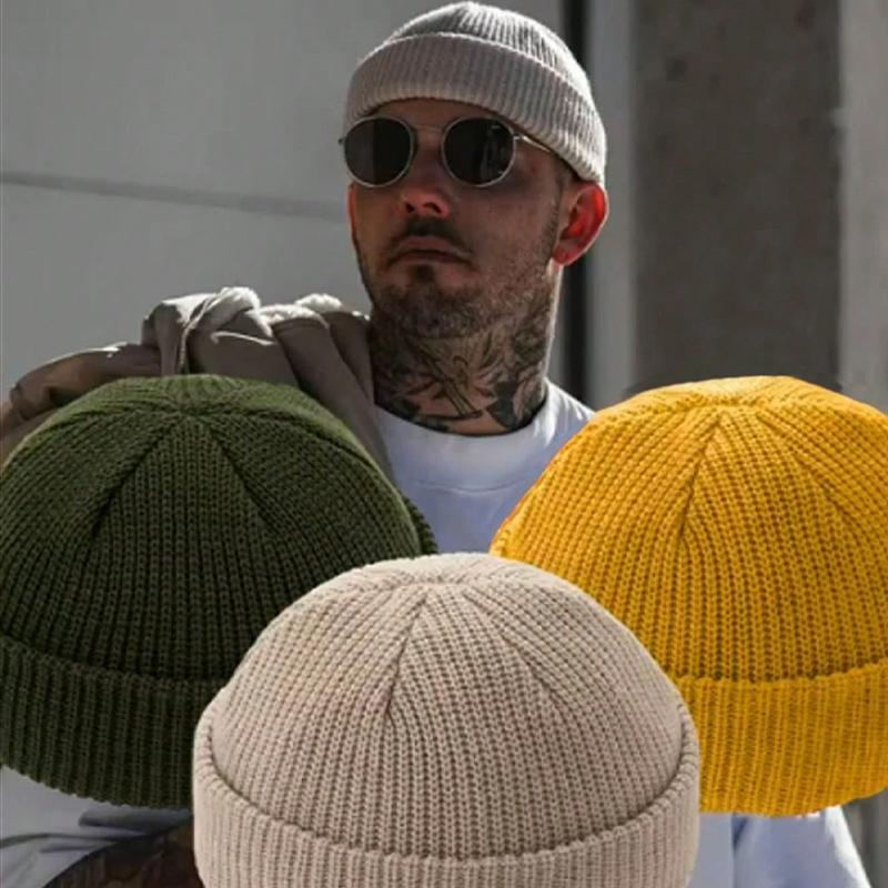 1pc Unisex Solid Knitted Hats,Warm Cozy Knitted Cuffed Beanies,Suitable for Daily Wear Going for A Walk or Cycling Outside