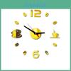 Elegant 3d Diy Coffee Cup Acrylic Mirror Wall Sticker Clock For Home Decor Mural Decals