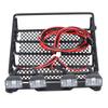 Medium Size Roof Rack with Light Square Luggage Carrier for 1 To 10 RC Crawler Car SCX10 Accessory with Four White Light