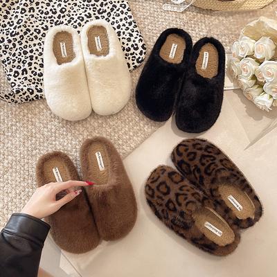 Mao Mao Schuhe mit dicker Sohle Taschenkopf Halbschuhe Oberbekleidung 2025 Herbst und Winter neue Mode Freizeit Zuhause warme Baumwollpantoffeln Damen
