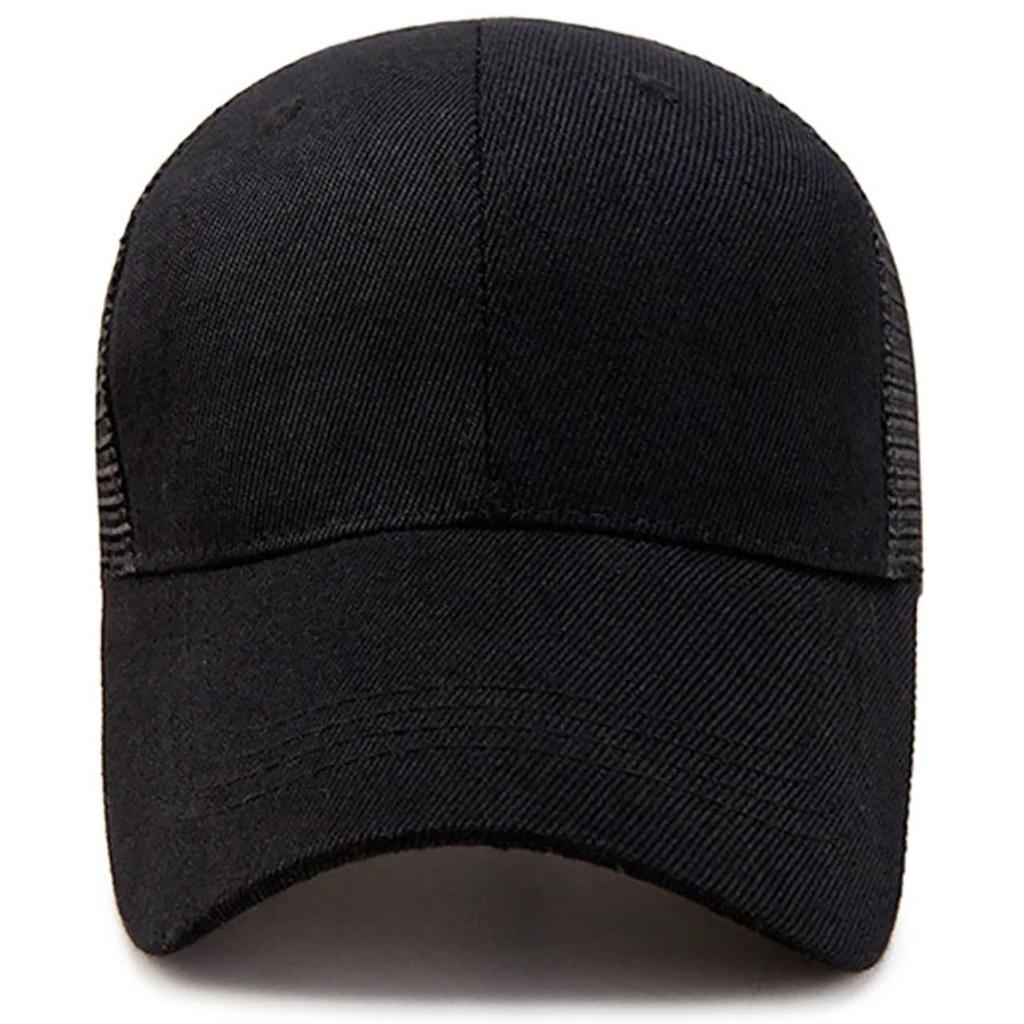 BUZZxSELECTION Mesh Solid CAP156 Herrenkappe, Farbe, Sport, Laufen, Leichtgewicht, Schnelltrocknend, (01 Schwarz)