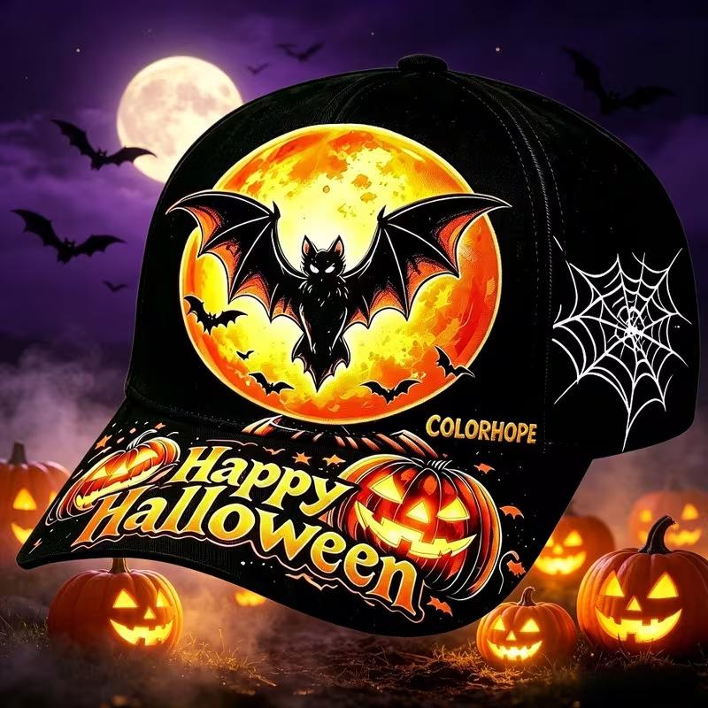 D Hot Sale Halloween Garden Morning Wear Baseball Cap Digital Printing Festival Celebration Pumpkin Cap