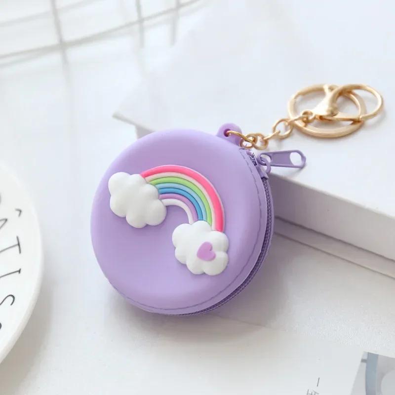 New Women Silicone Coin Purse Cartoon Animal Round Shape Coin Wallet Headset Bag Clutch Change Purse Wallet Pouch Bag Kids Gift