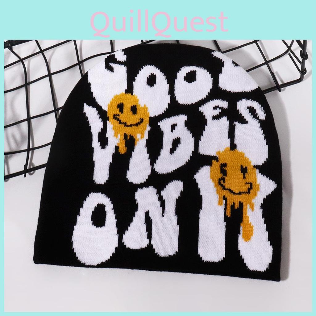 Knit Hat With Letter Embroidery For Streetwear Casual And Warmth In Fall