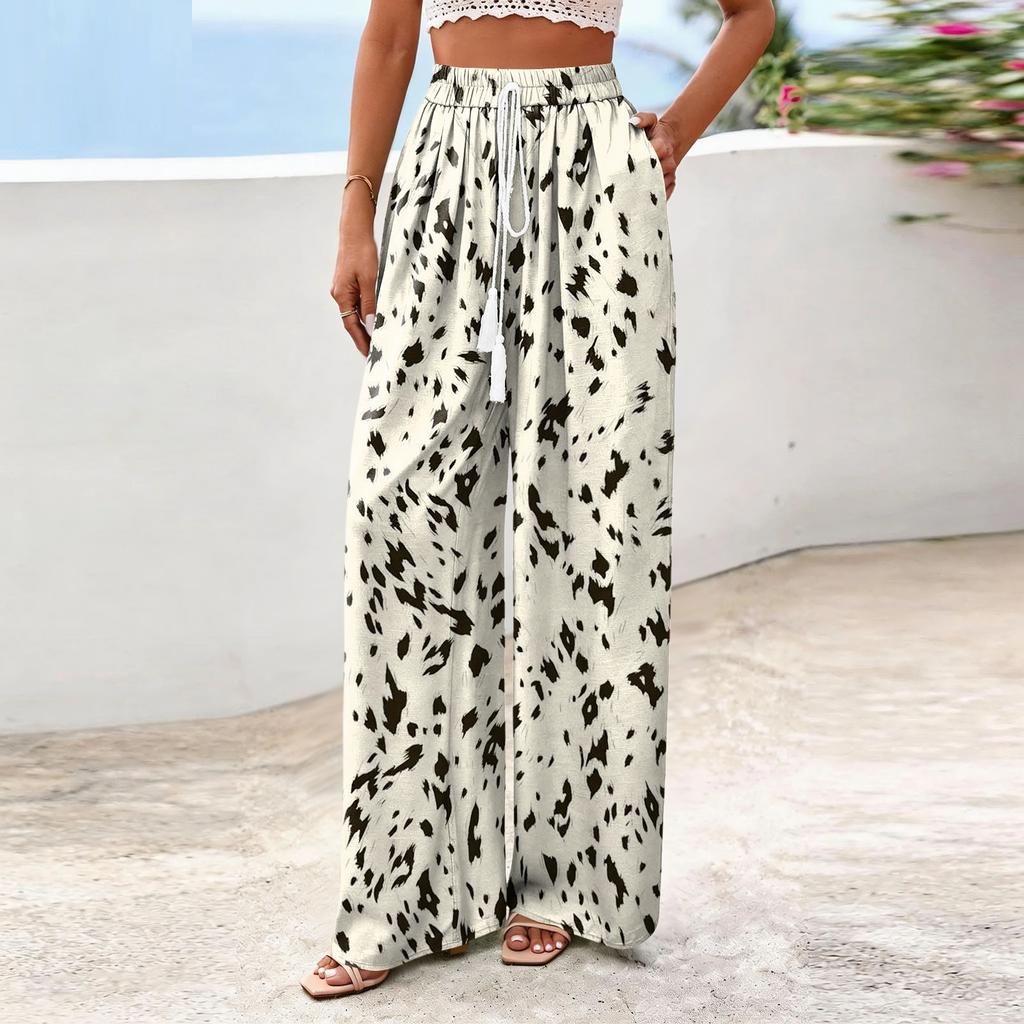 Women's Wide-Leg Casual Flowy Floral Print Pants