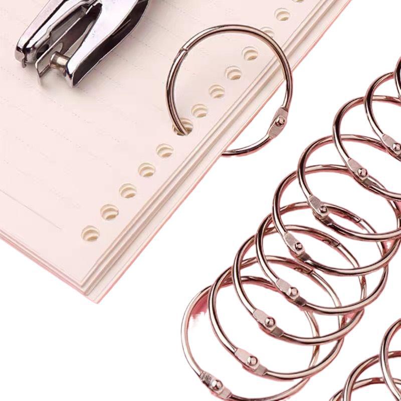 Metal Split Rings: Loose Leaf Binder, Card, Coil, Iron, Book, Hole Punch Round, Openable Paper Clip Rings