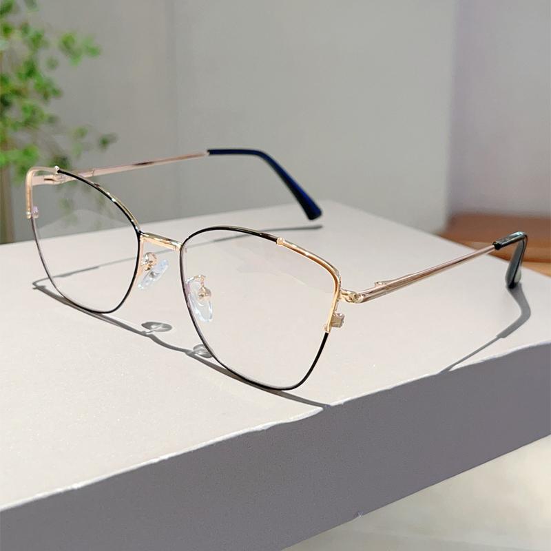 Trendy Retro Oval Metal Frame Women New Fashion Korean Style Glasses Blue Light Blocking Stylish Brand Decor Eyewear