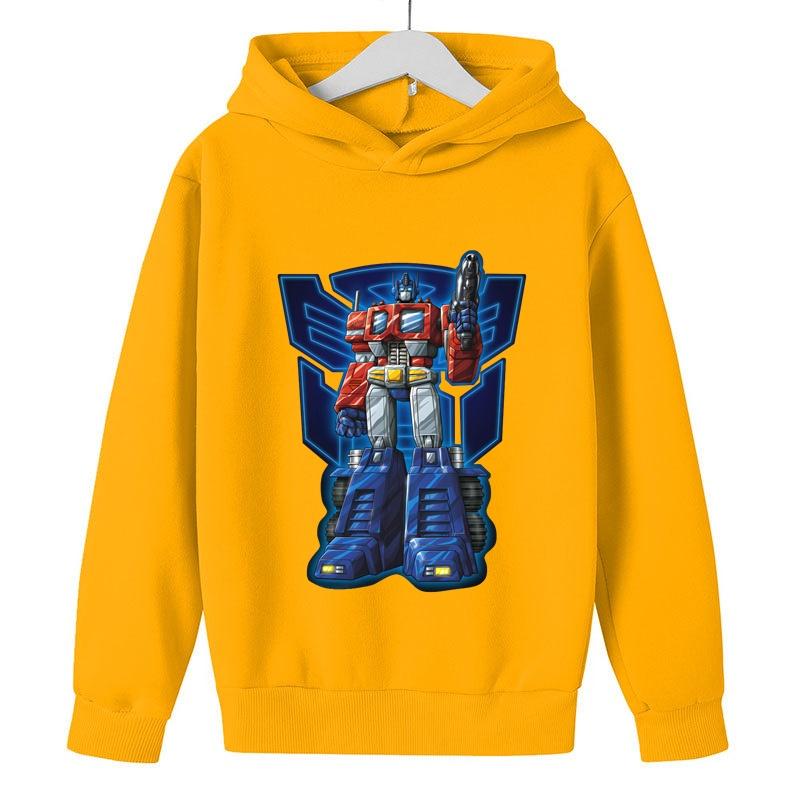 Boys Transformers Optimus Prime Print Hoodies Long Sleeves Cartoon Sweatshirt Baby Children Clothing Cool Pullovers Kids Street Wear