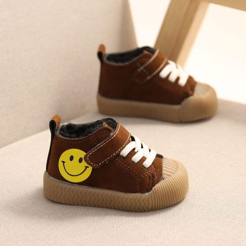 Winter Warm Baby Cotton Shoes 0-2 Years Old Soft-soled Children's Biscuit Shoes Fleece Boys and Girls Board Shoes, Baby Shoes