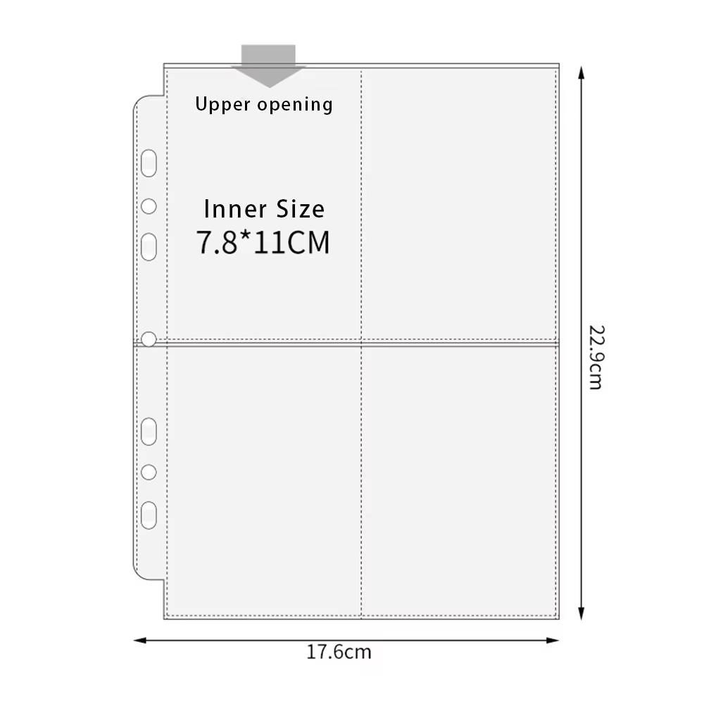 Inner Page Card Binder A5 Photocard Binder Sheets Transparent PP Acid Free Multiple Pockets Sleeve Photo Album Refill Pages