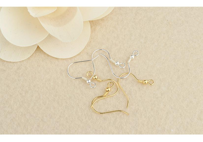 Tingxiang Sterling Silver Round Bead Earring Hooks - DIY Jewelry Accessories