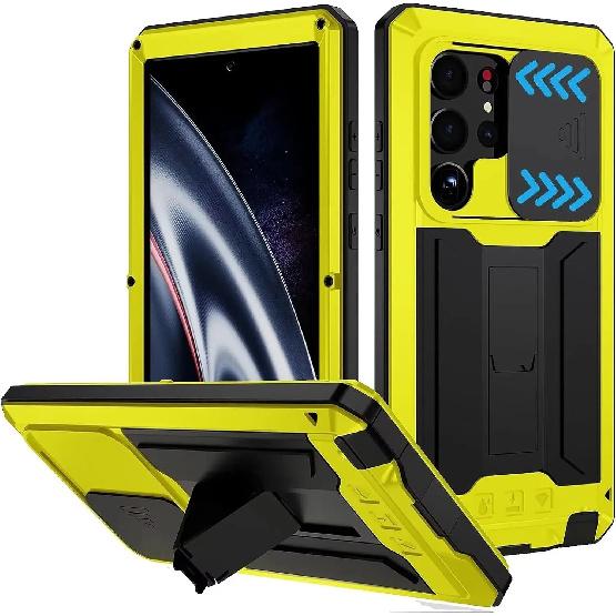 Aluminum Metal Shockproof Case For Samsung S25 Edge S24 S23 S22 Plus S21 Ultra Heavy Duty Screen Protector Sliding Camera Cover