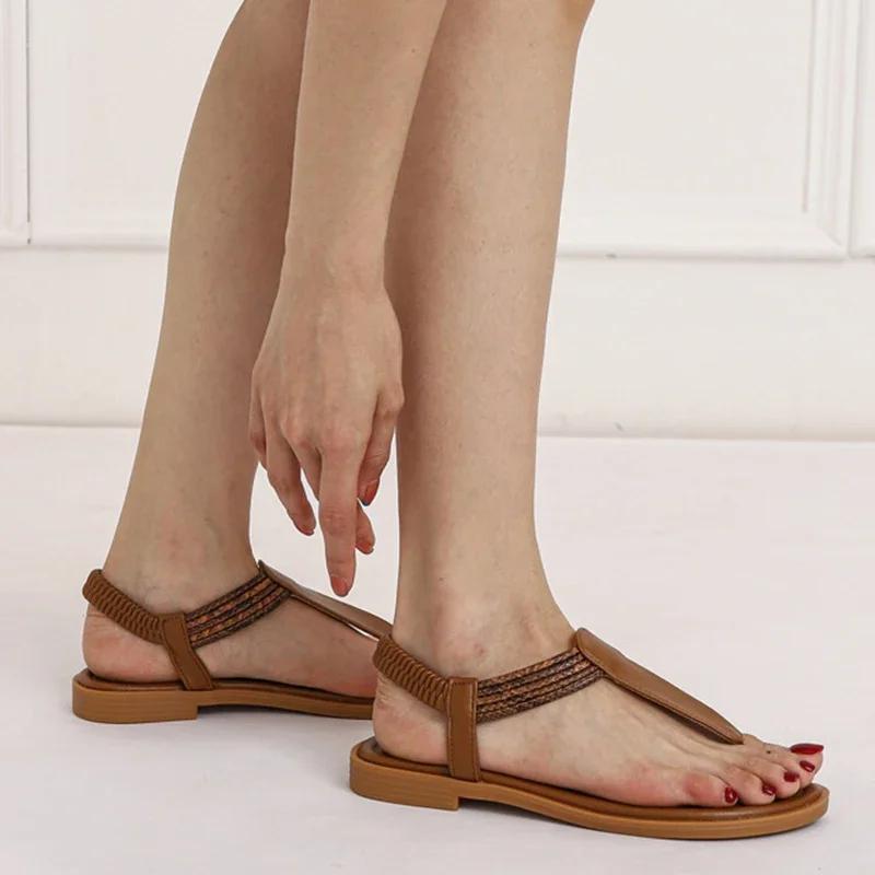 Women's Sandals for The Summer Flip-flops Beach Shoes Ladies Casual Open Toe Flat Sandals Clogs Footwear Bohemian Sandalias