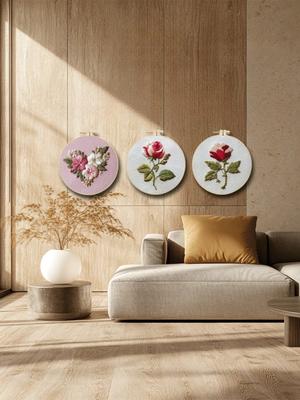 1 st Blommigt Broderi DIY Tyg Hantverkskit (Inkluderar verktyg)