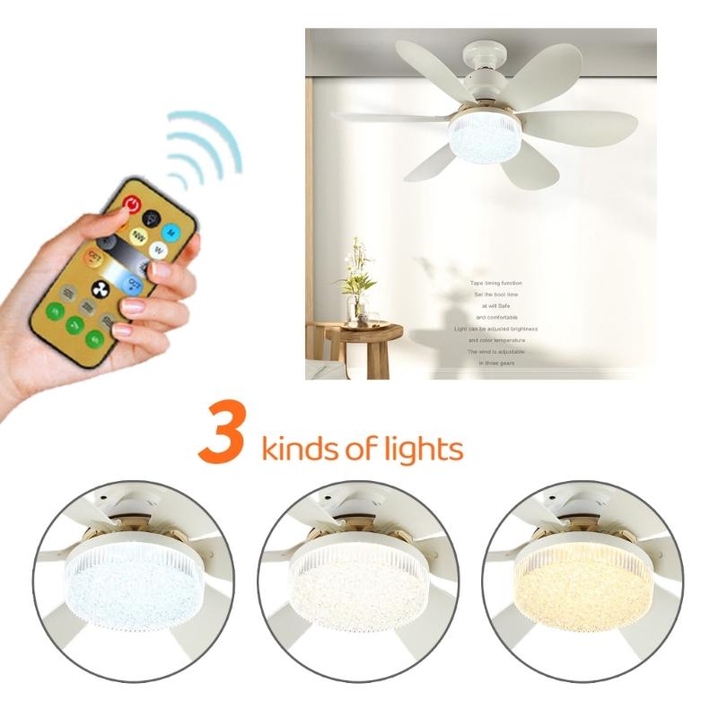 Flush Mount Ceiling Fan with Lights Remote Control, 16.5 Inch,6Blades,Dimmable Ceiling Lamp Bulb Cooling Fan 3 Modes