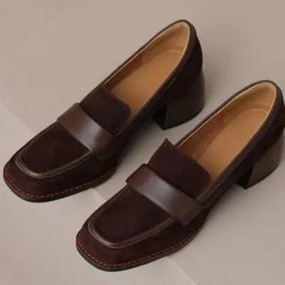 Pantofi Loafer Femei Primăvară Nouă Modă Casual Simplu Pantofi cu Toc Înalt