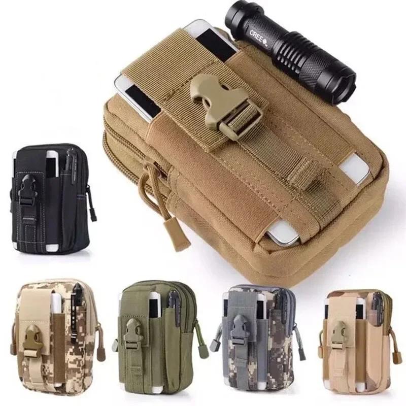 1PC Camouflage Waist Pack Outdoor Multi-function Sports Running Bag Waterproof Mobile Phone Bag Camping Magazine Pouch