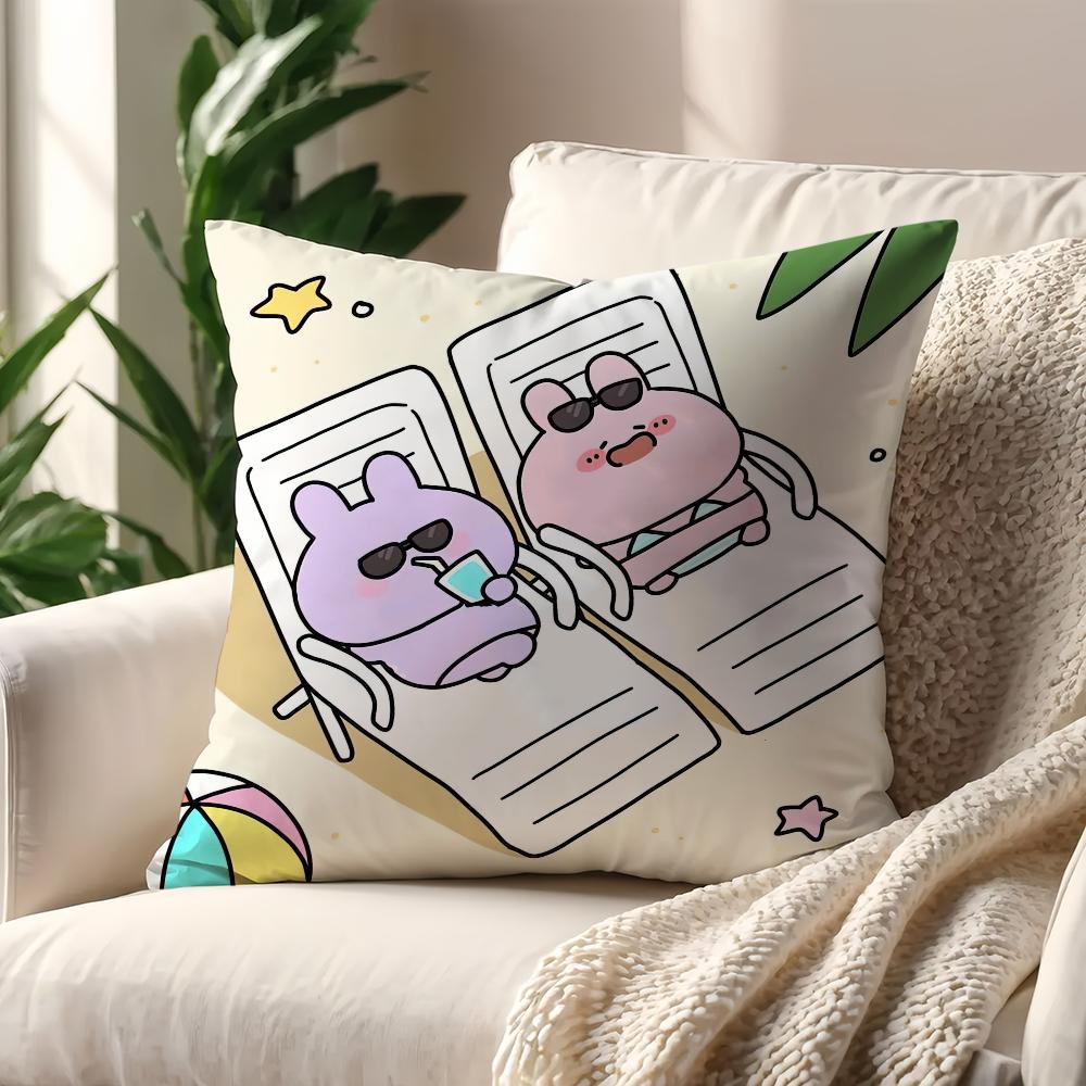 

Cartoon A-Asamimichan Cute cushion cover Pillow Sofa Printing Decoration Room Home Office Coffee Shop Car Nordic Simplicity 22x22Inch