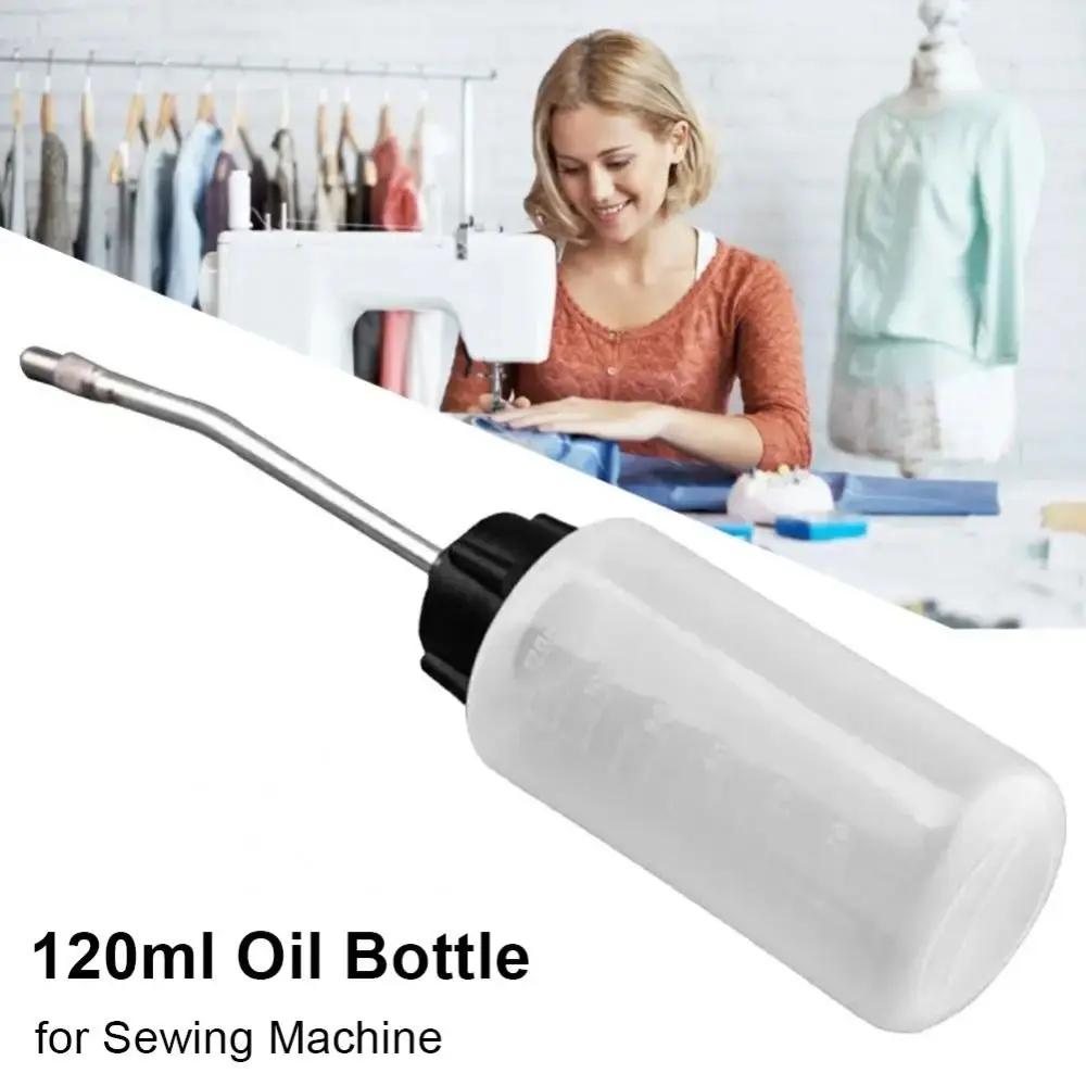 1Pcs New Empty Oil Bottle Long Mouth Iron Head Refueling Spray Nozzle Oiler Bottle Clear Plastic Machine Oiler Sewing Machine
