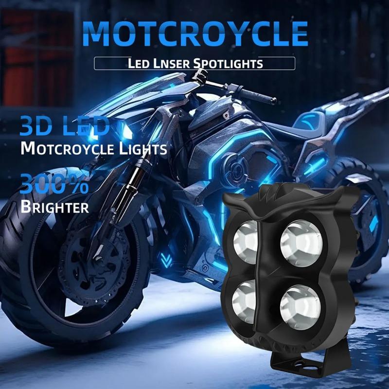 Motorcycle Headlight 4lens Owl Design Dual Color Led Motorcycle Fog Light Head Light Motorbike Running Lamp LED Spot Light